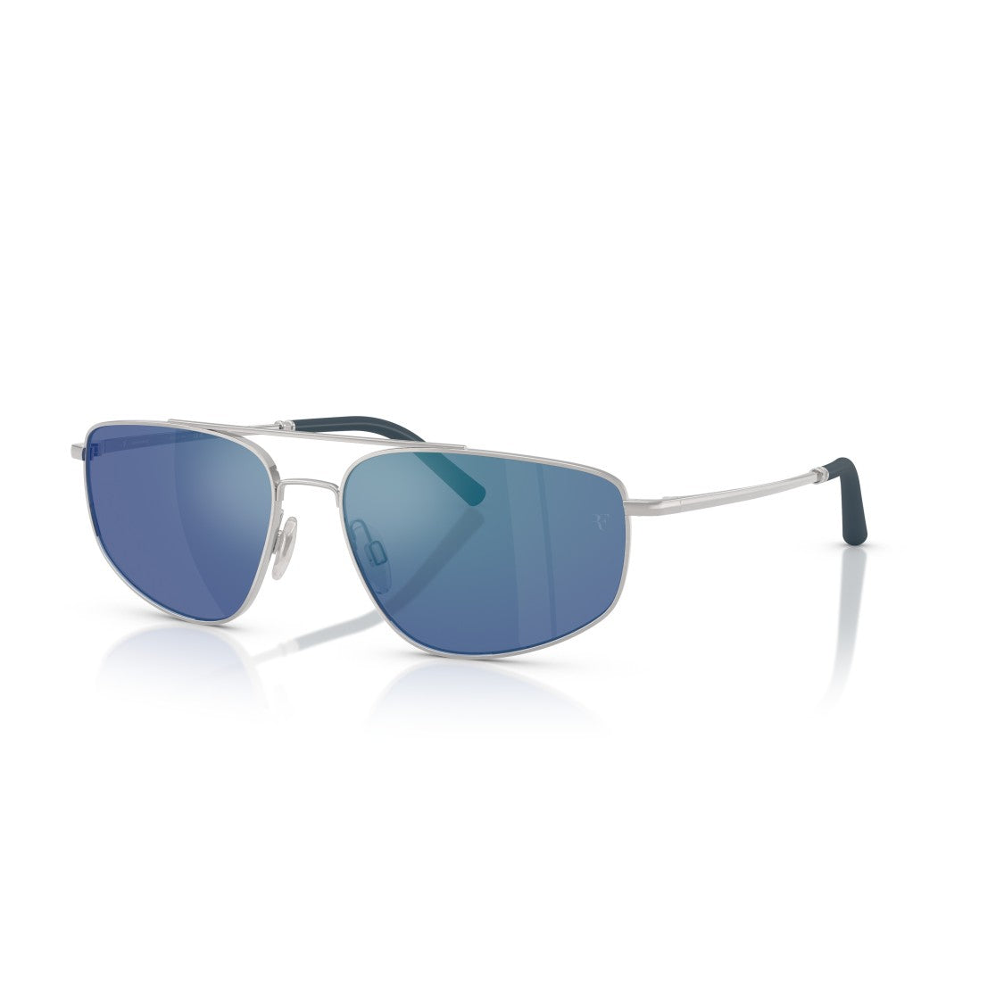 Oliver Peoples 0Ov1361s Reflective Blue Lenses With Polished Silver Frame Sunglasses
