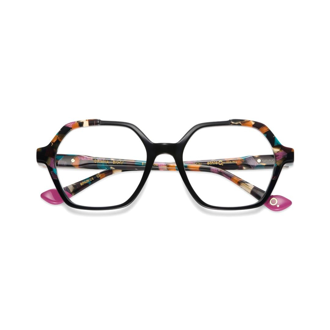 Etnia Barcelona Oriana Geometric Frame Eyeglasses With Multicolored Temples