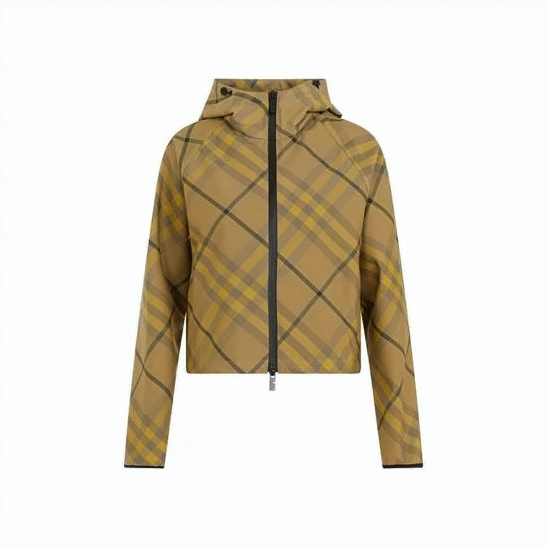 Burberry Cropped Hooded Jacket With Classic Check Pattern