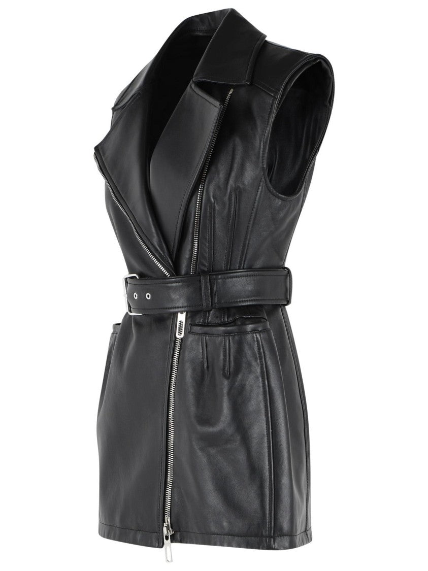 Sportmax 'Fave' Black Leather Jacket
