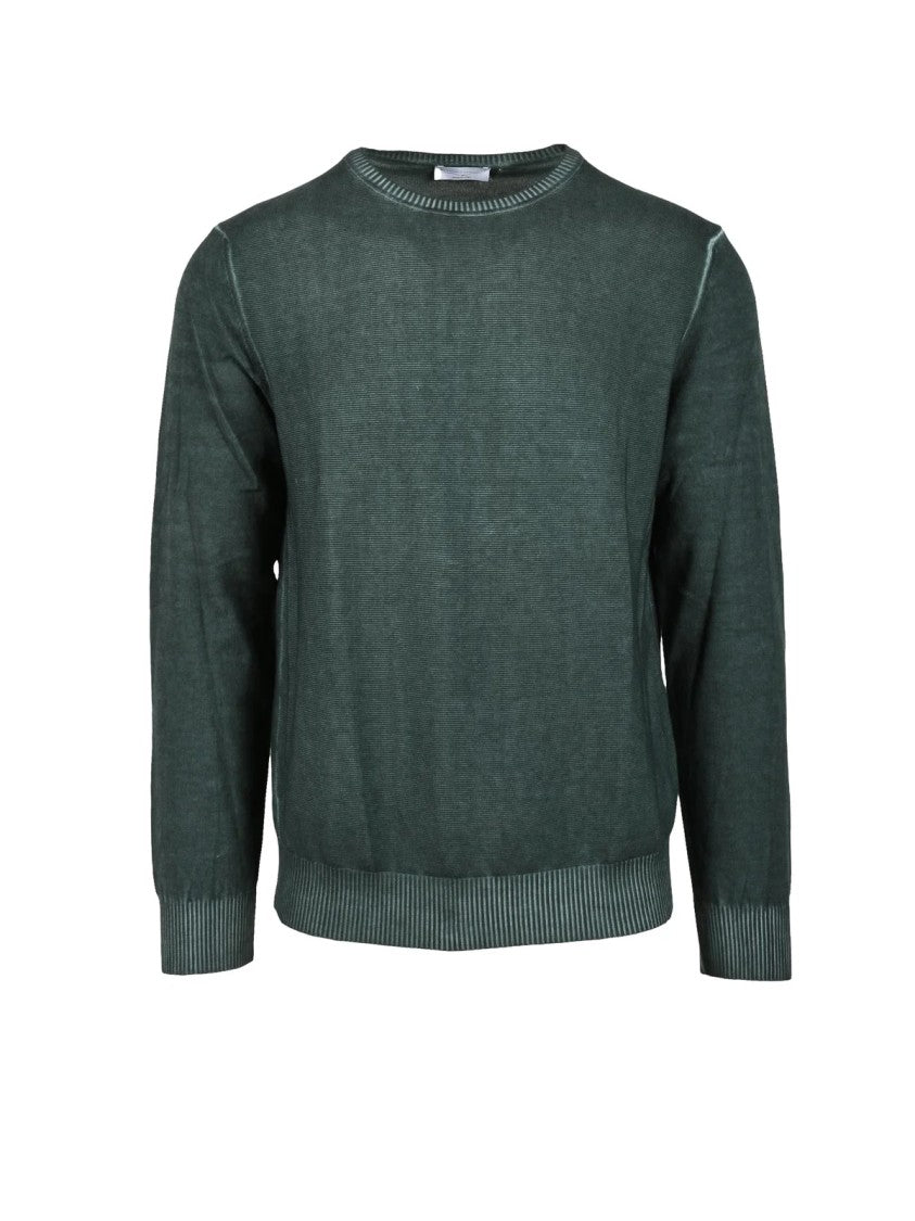 Ploumanach Green Regular-Fit Cotton Sweater