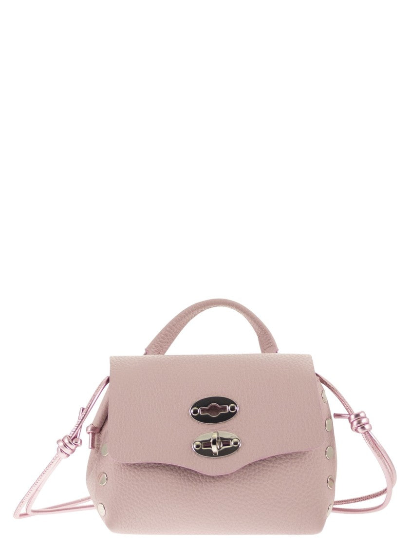 Zanellato Grained Leather Postina® Shoulder Bag With Metallic Accents