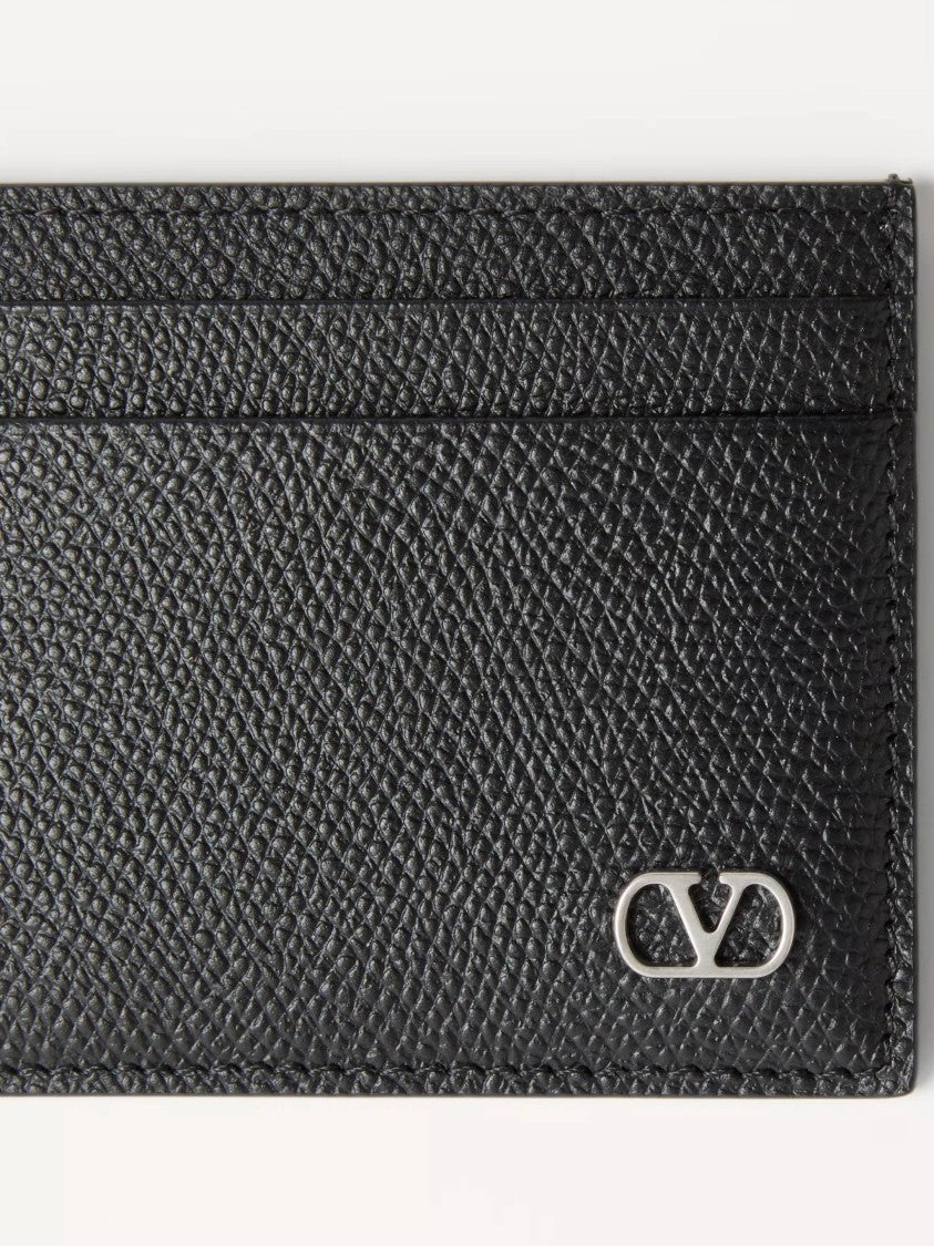 Valentino Card Holder Vlogo Signature Leather Case