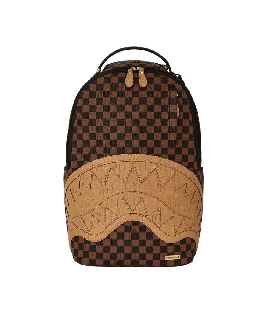 Sprayground Embossed Check Eco-Leather Backpack
