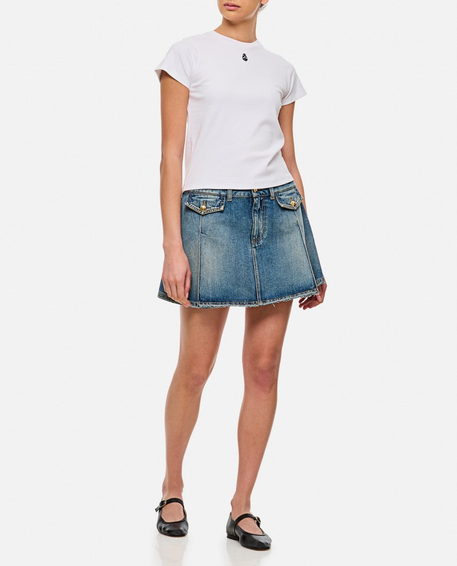 Alexander Mcqueen Embroidered Skull Logo Crew-Neck T-Shirt