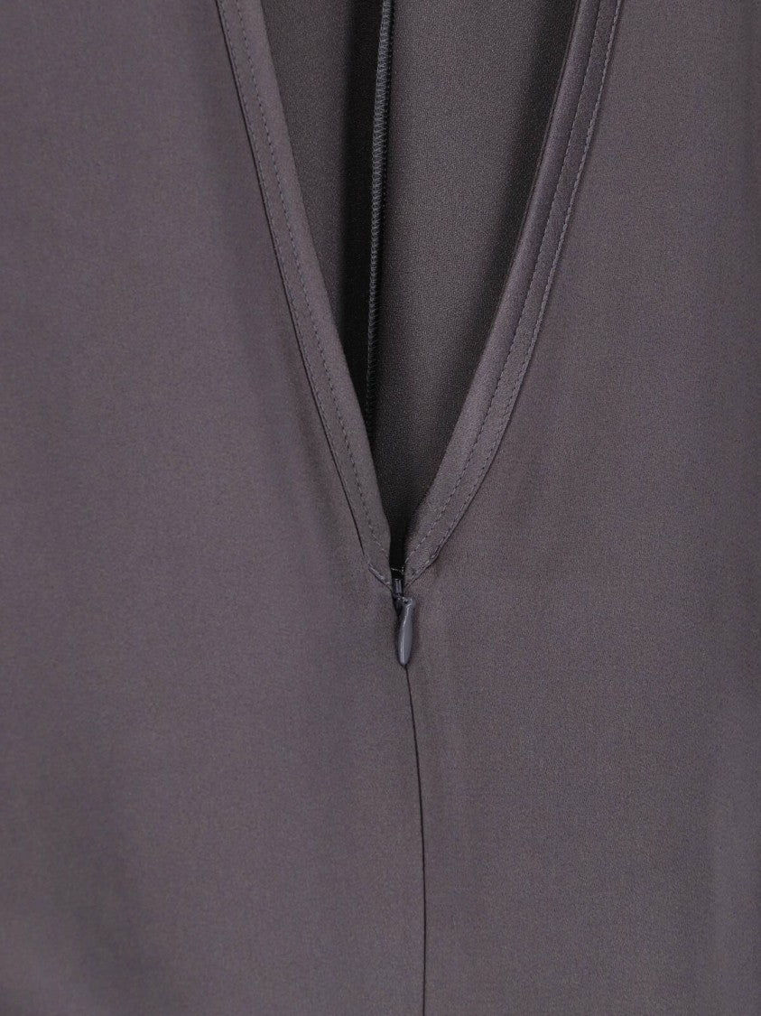 Victoria Beckham Fitted Grey Short-Sleeved Top With V-Neckline