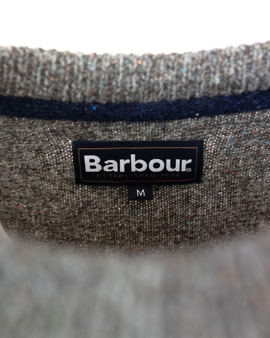 Barbour Grey Essential Tisbury Crew Neck Sweater