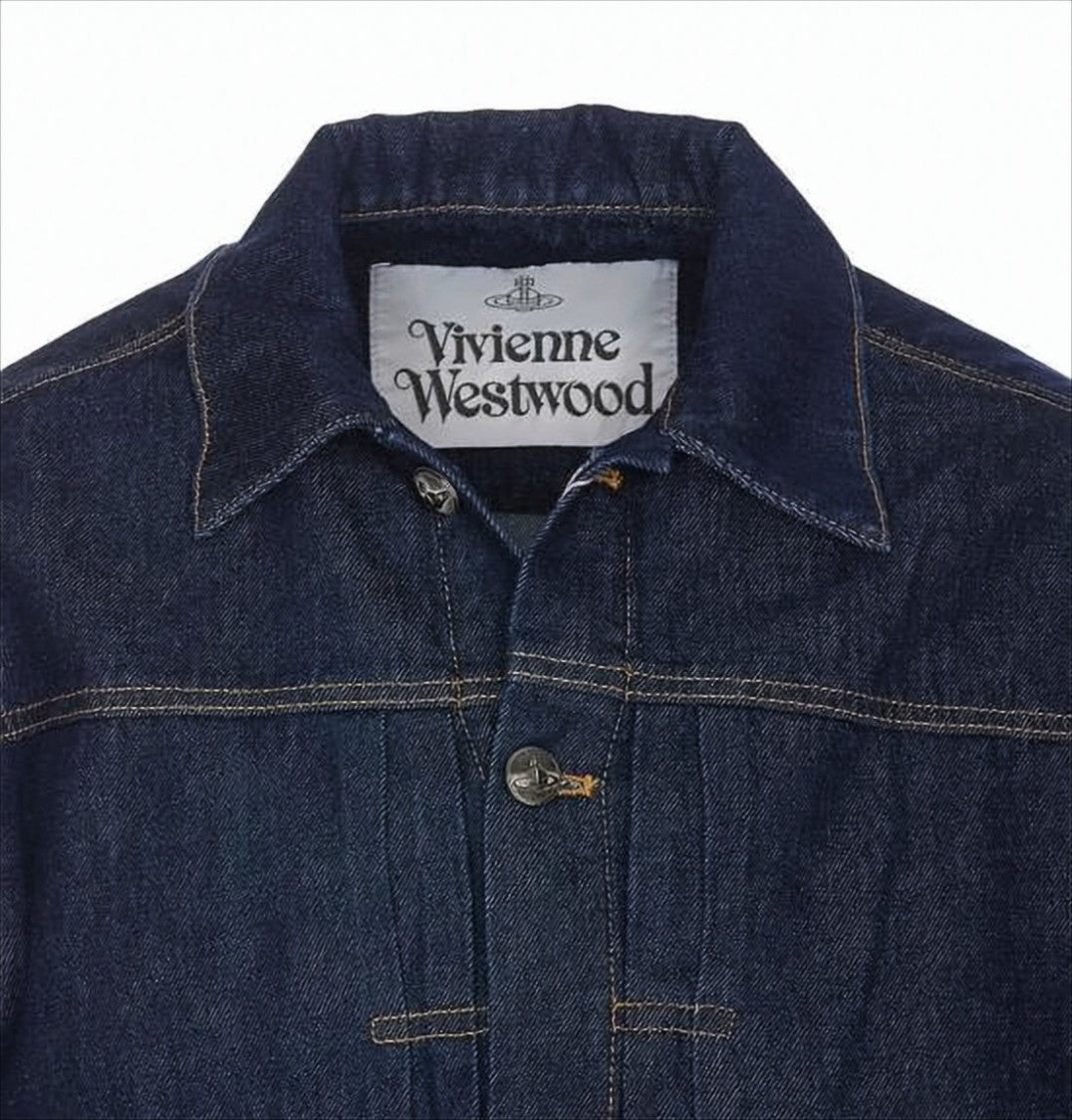 Vivienne Westwood Structured Denim Jacket With Contrast Stitching