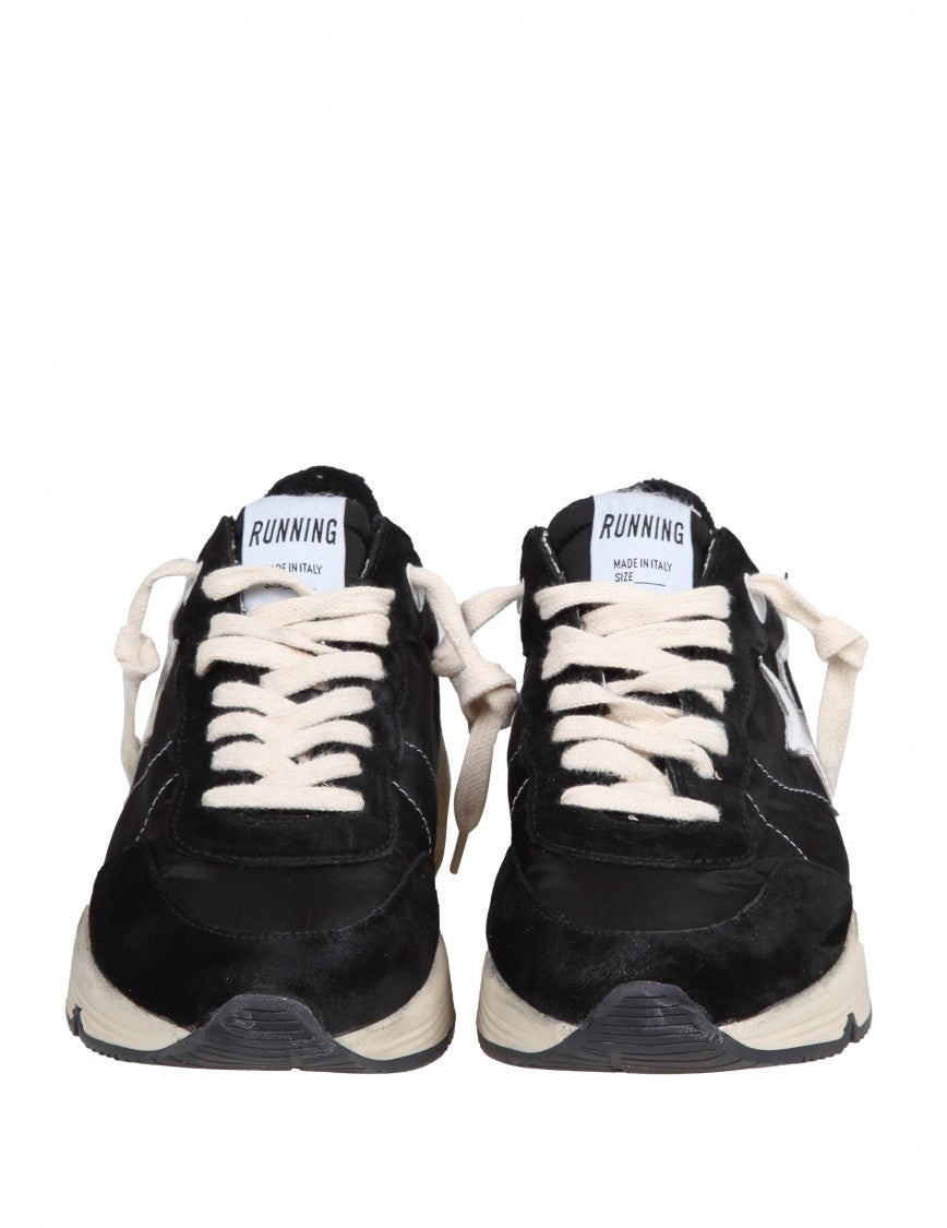 Golden Goose Running Sun Sneakers In Suede Color Black/White