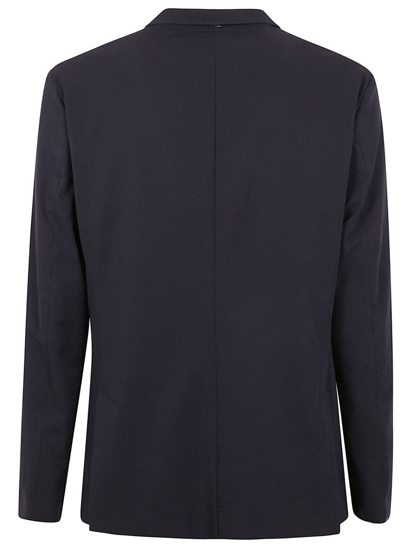 Herno Tailored Blue Polyester Jacket With Notched Lapel