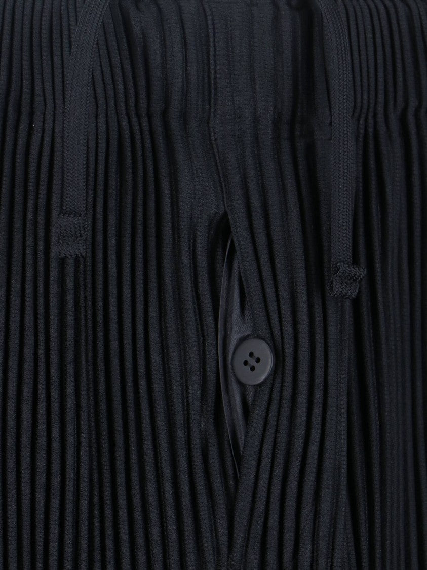 Homme Plissé Issey Miyake Wide-Leg Pleated Pants With Elastic Waistband