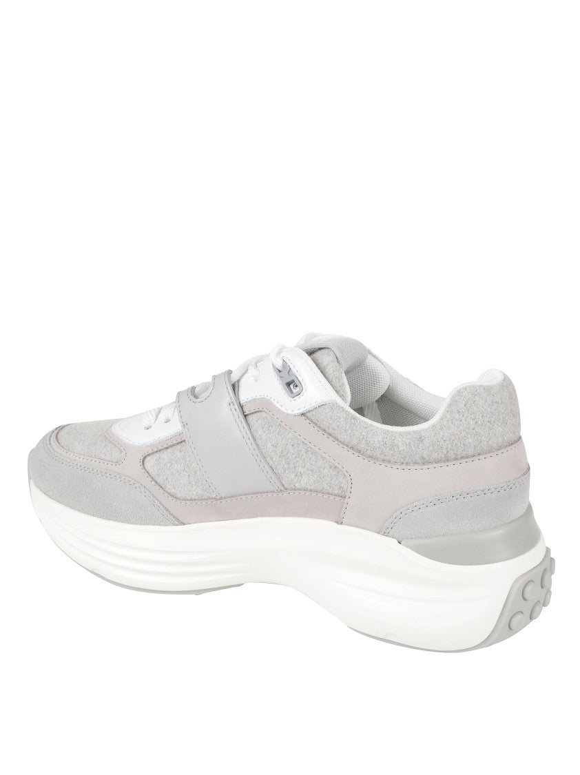 Tod's Modern Grey Sneakers With Soft Textures And Supportive Sole
