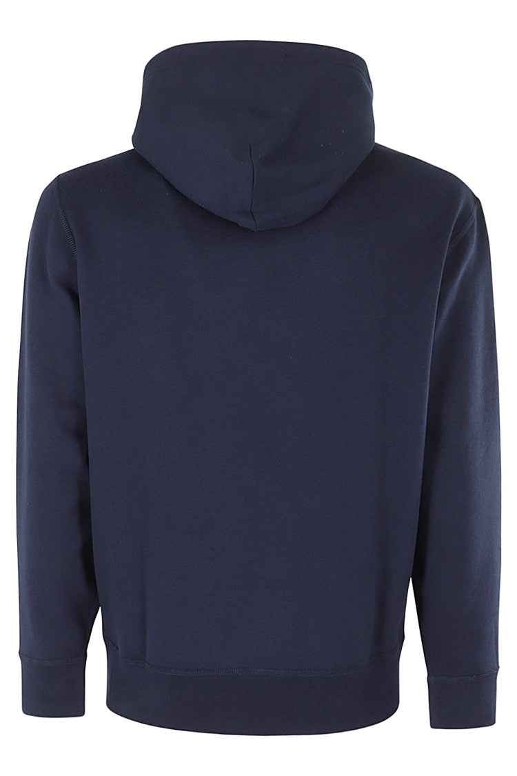 Polo Ralph Lauren Navy Hooded Sweatshirt With Kangaroo Pocket And Embroidered Logo