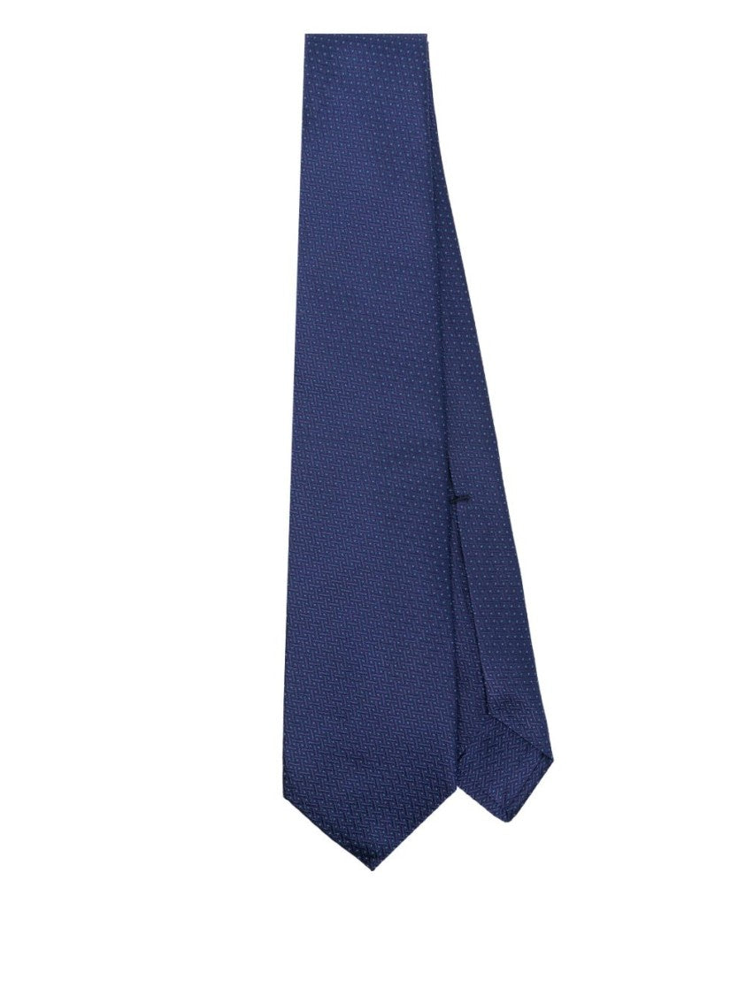 Barba Textured Blue Tie With Elegant Design