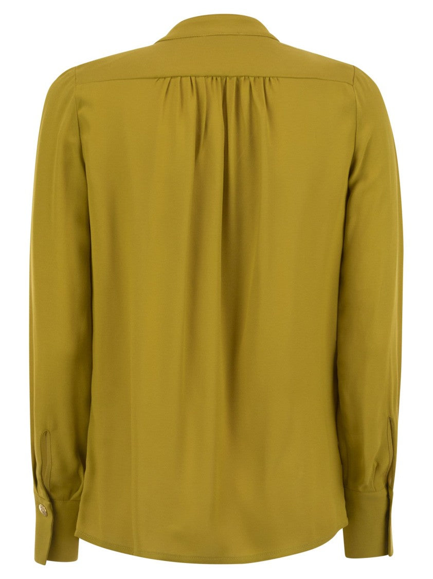 Elisabetta Franchi Georgette Shirt With Charms And Logo