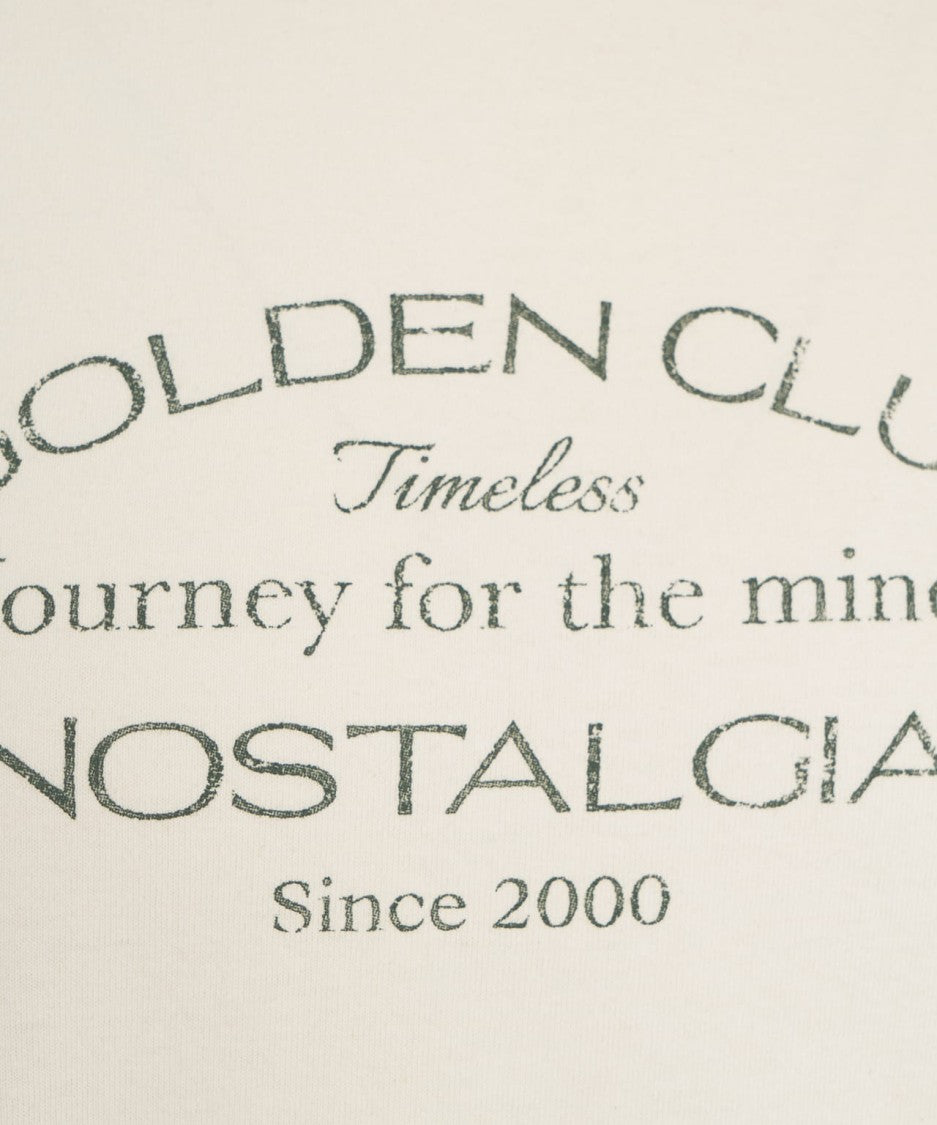 Golden Goose Beige T-Shirt With Ribbed Collar