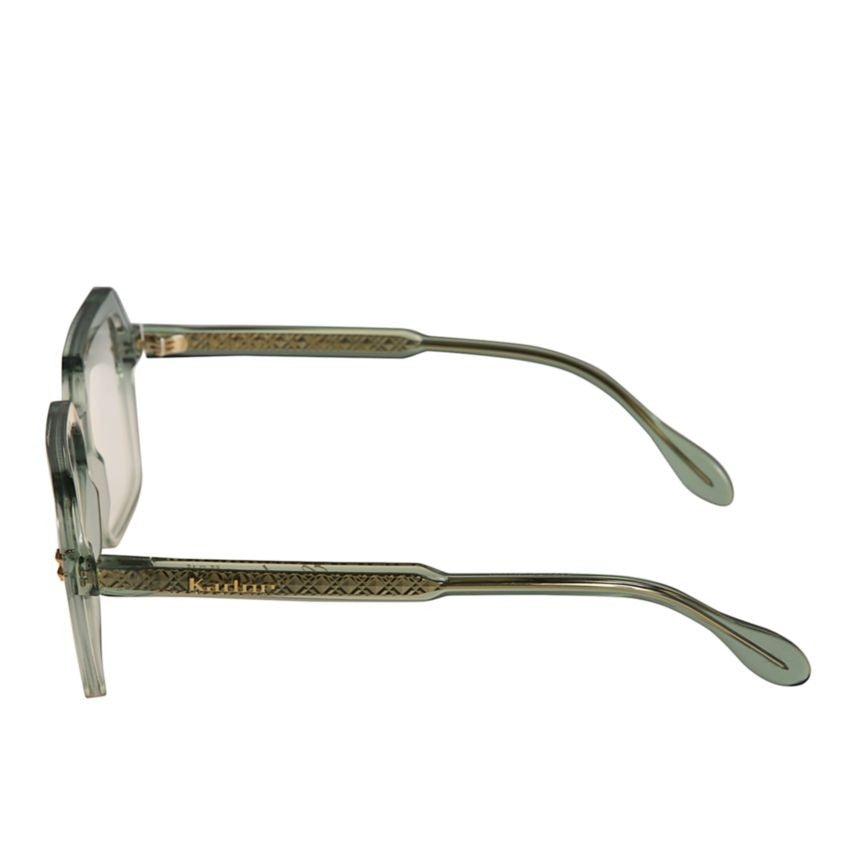 Kador Giada Glamour Geometric Square Sunglasses With Translucent Green Tint
