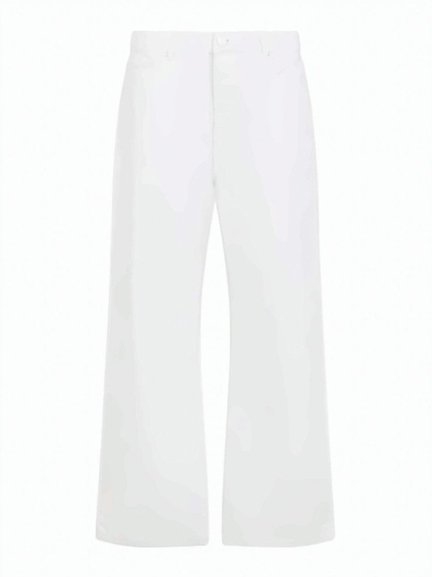 Ami Paris Wide-Leg Cotton High Waist Trousers