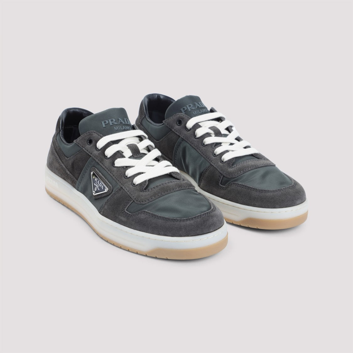 Prada Suede Sneakers With Round Toe