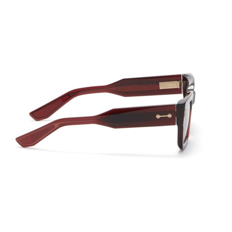 Akoni Cosmo Bold Rectangular Tortoiseshell Sunglasses With Gold-Tone Accents