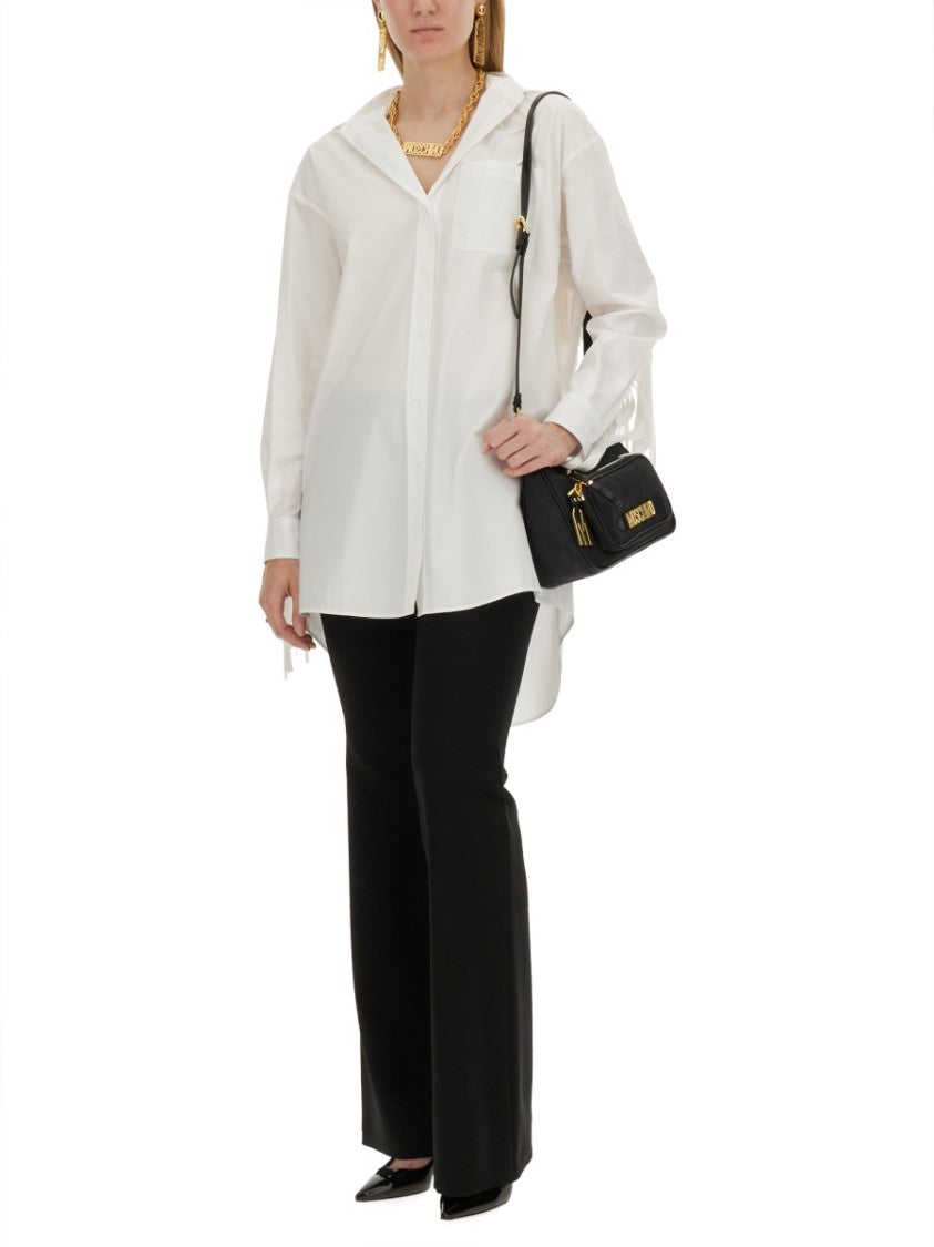 Moschino Fringe-Detail Poplin Shirt With Classic Collar