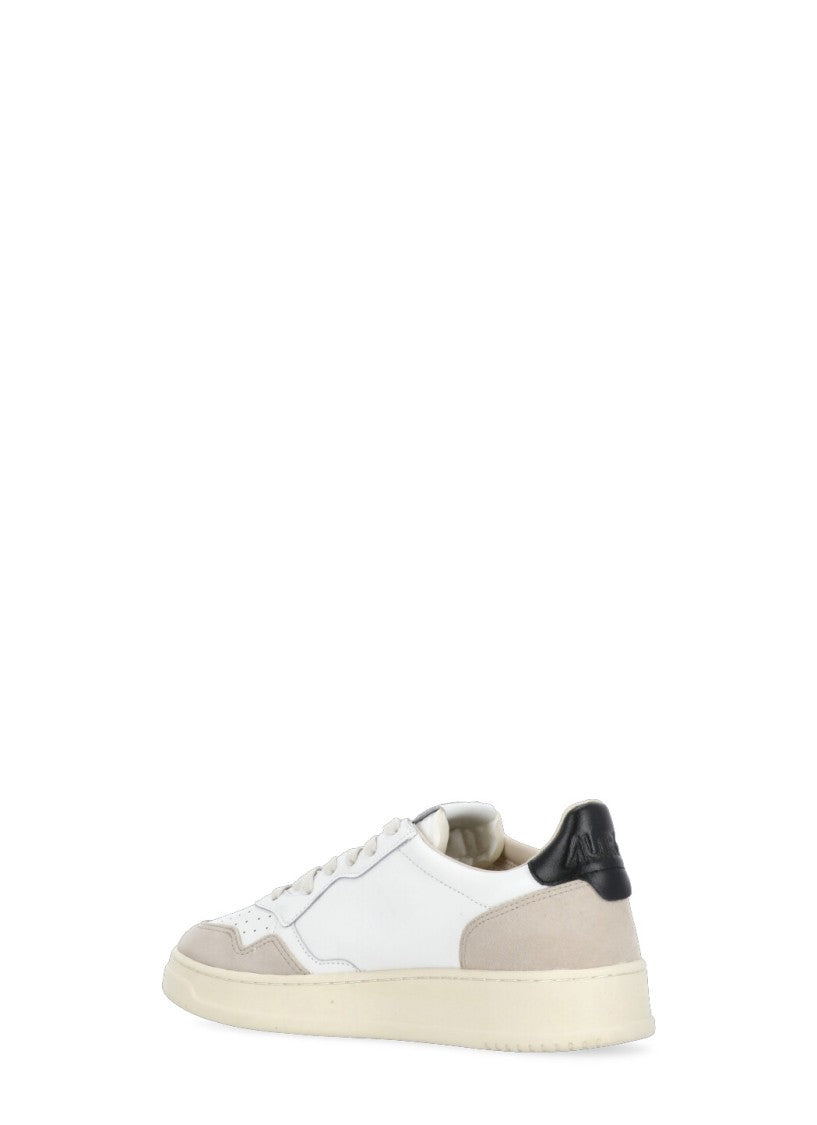 Autry White Medalist Low Suede-Blend Sneakers