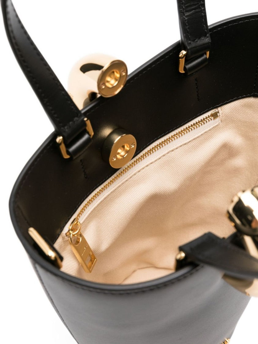 Jacquemus Black Asymmetrical Gold Ring Detail Bag
