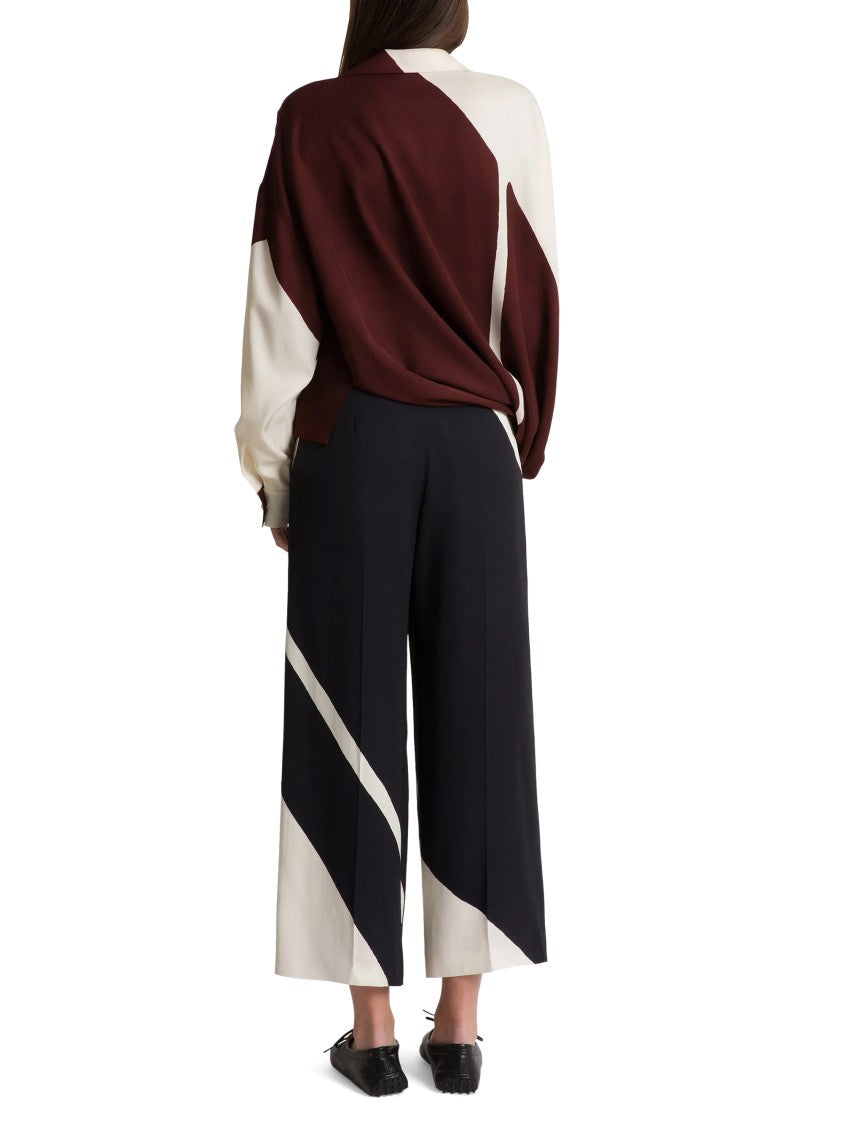 Alberta Ferretti Wide-Leg Trousers With Bold Geometric Pattern