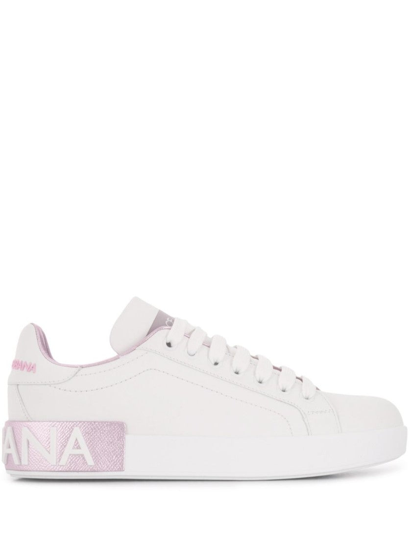 Dolce & Gabbana White And Pink Sneakers