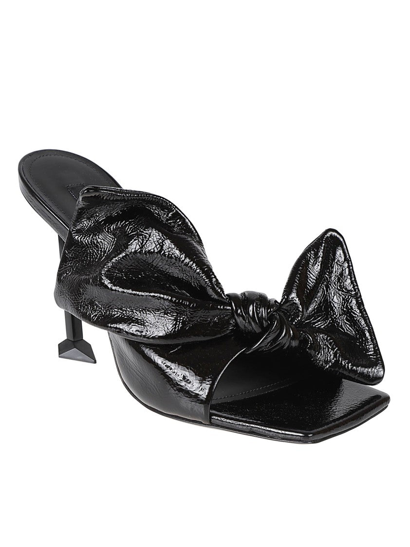 Givenchy Black Naplak H-Heel Boudoir Sandals