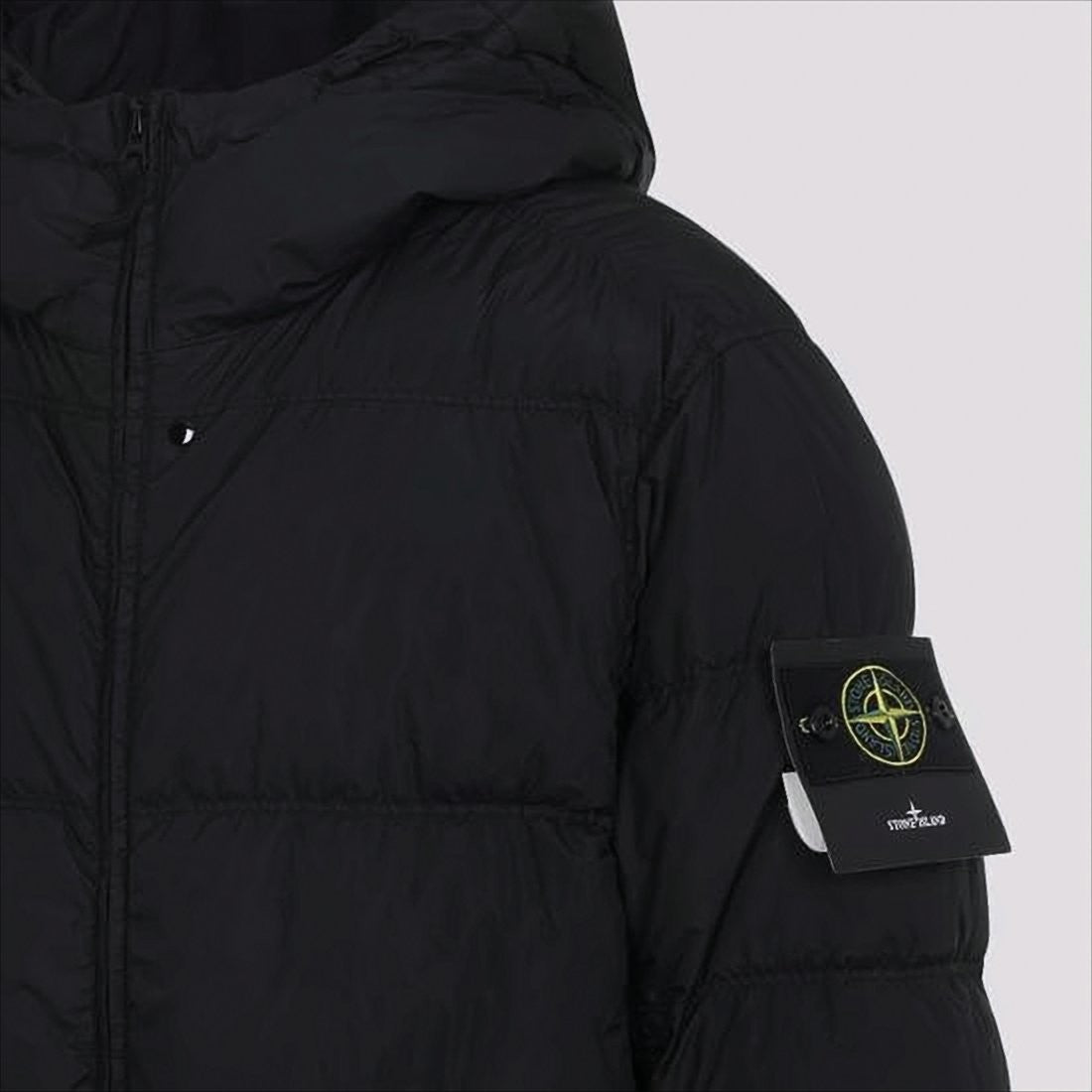 Stone Island Quilted High-Collar Padded Jacket With Signature Patch