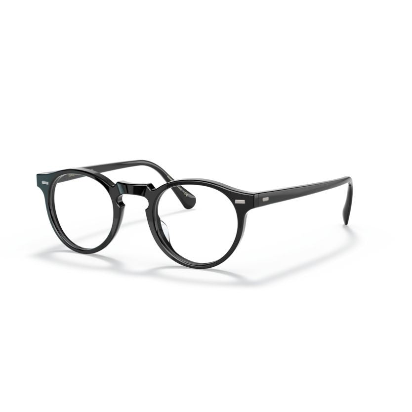 Oliver Peoples 0Ov5186 Round Frame Black Acetate Eyeglasses With Keyhole Bridge