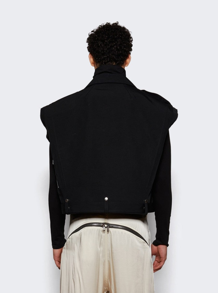 Rick Owens Cropped Jumbo Bauhaus Stooges Vest Black