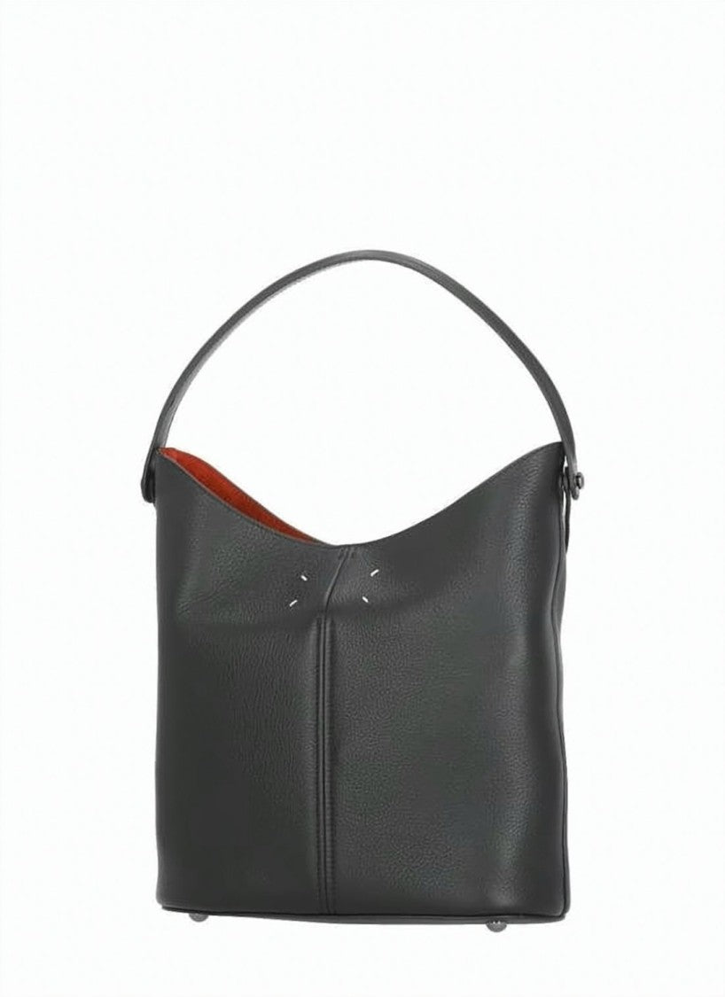 Maison Margiela Structured Black Calf Leather Tote Bag