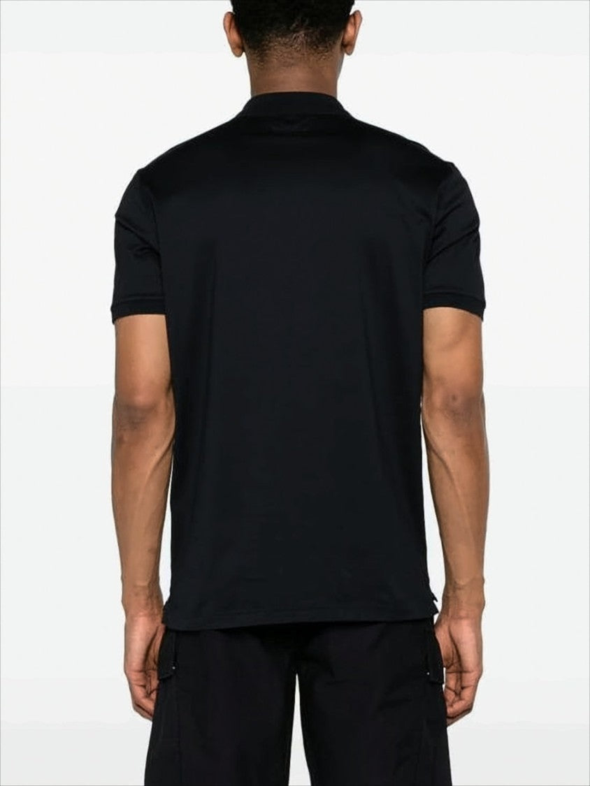 C.P. Company Short-Sleeve Black Polo Shirt With Traditional Collar