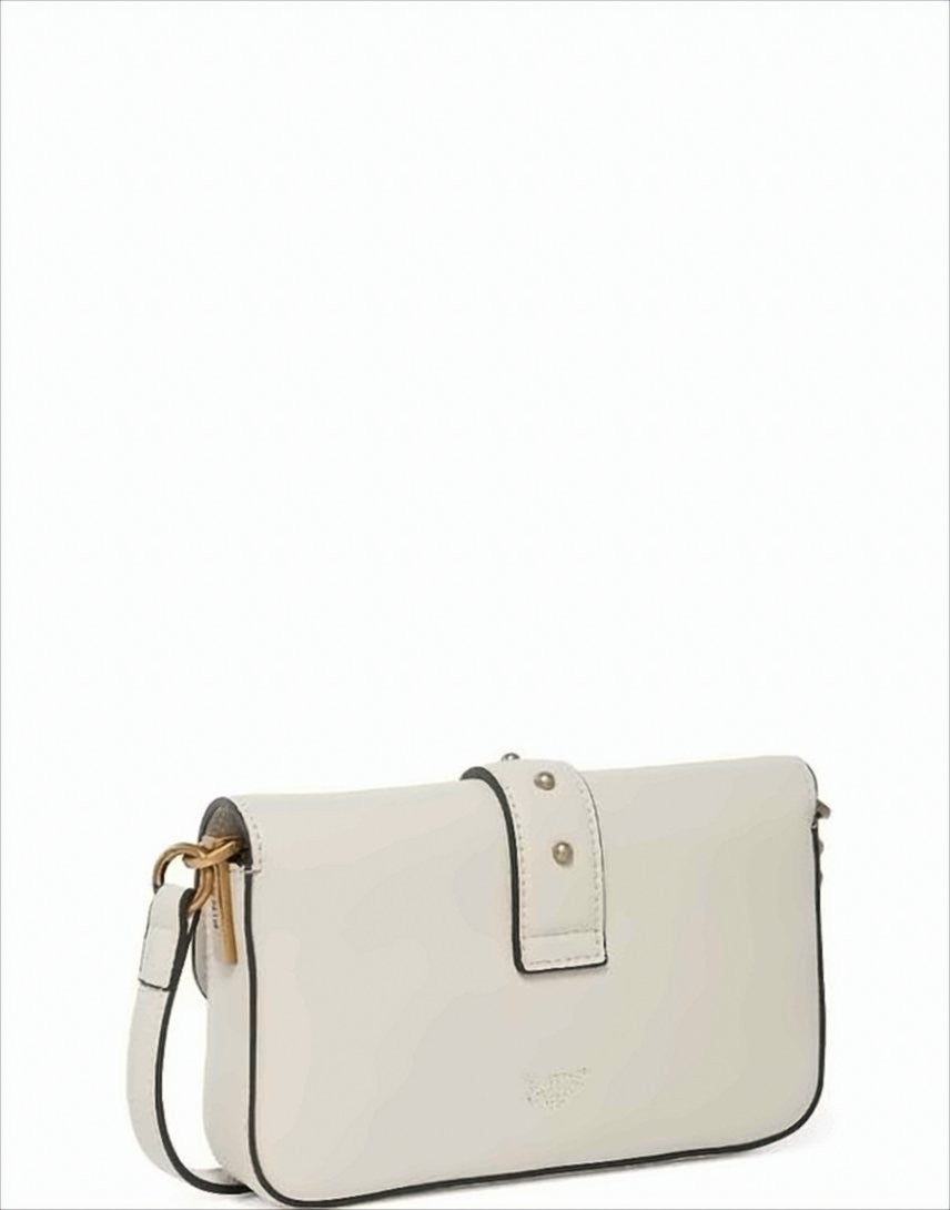 Pinko Slouchy Rectangular Grained Leather Shoulder Bag