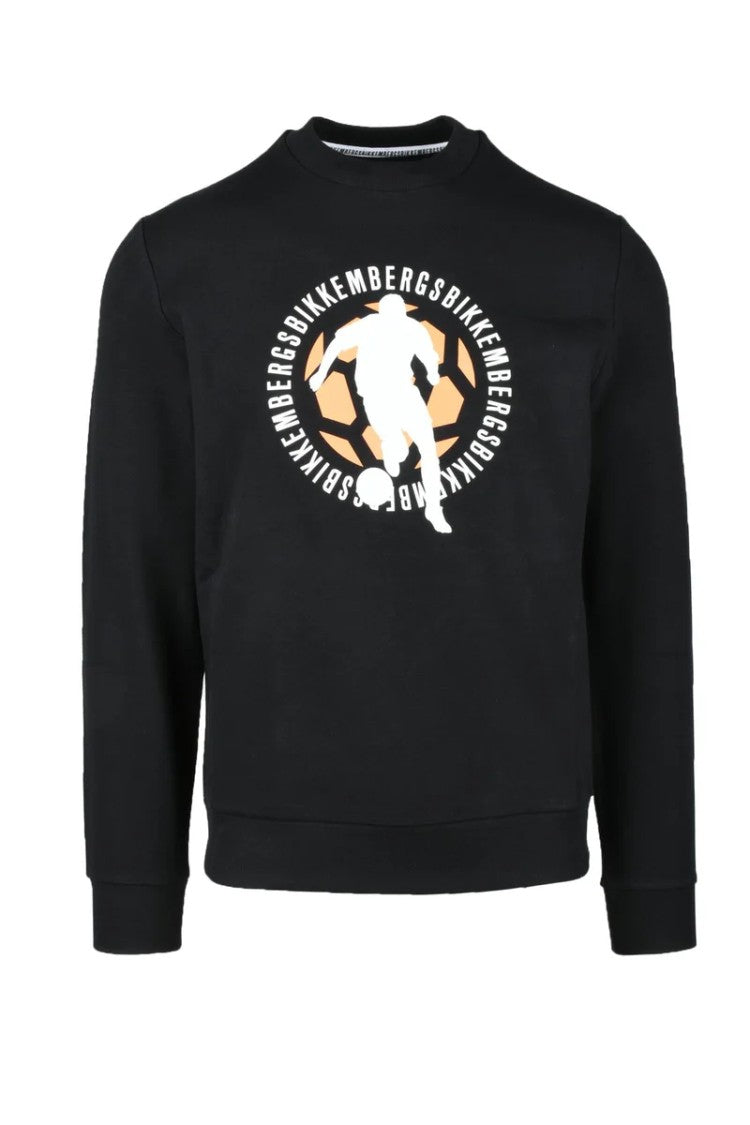 Bikkembergs Black Graphic Stretch Sweatshirt
