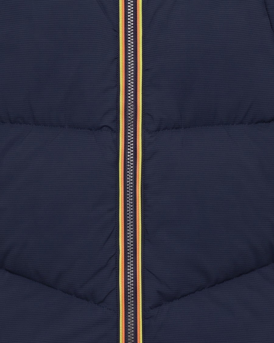 K-Way Padded Quilted Down Jacket With Contrasting Trim