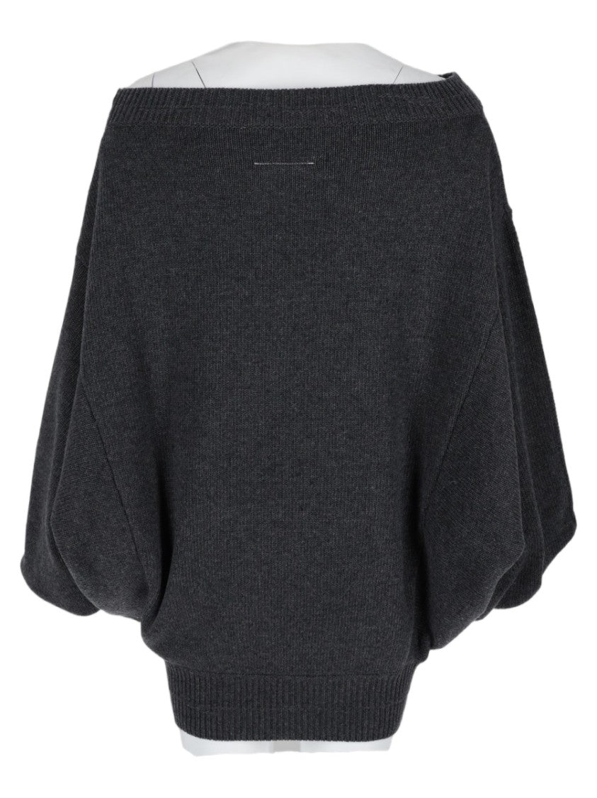 Mm6 By Maison Margiela Relaxed Fit Knitted Sweater With Balloon Sleeves