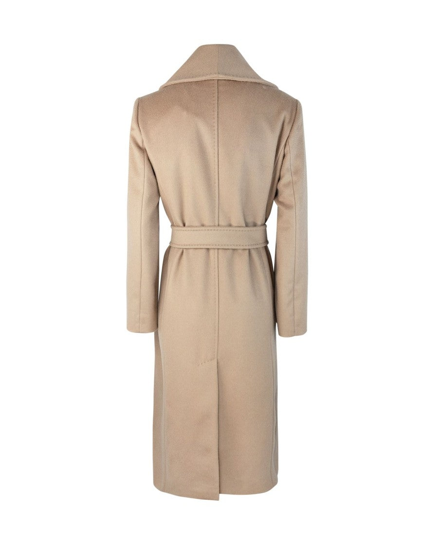Max Mara Virgin Wool Loriana Coat With Shawl Collar And Decorative Stitching