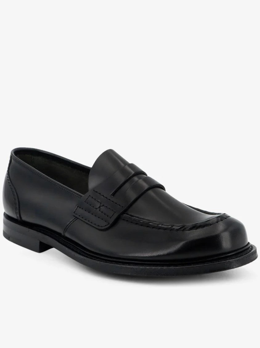 Church's Black Leather Loafer With Classic Penny Strap