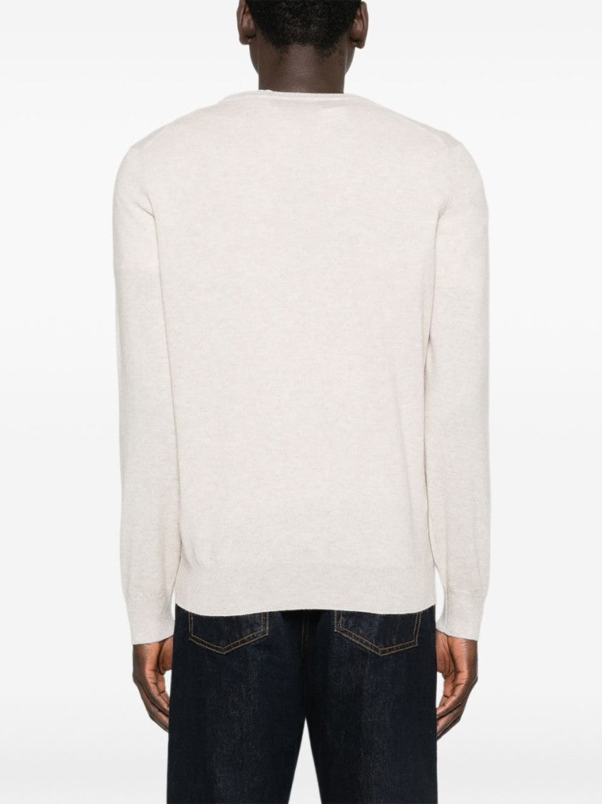 Brunello Cucinelli Beige Ribbed Finish Cashmere Sweater