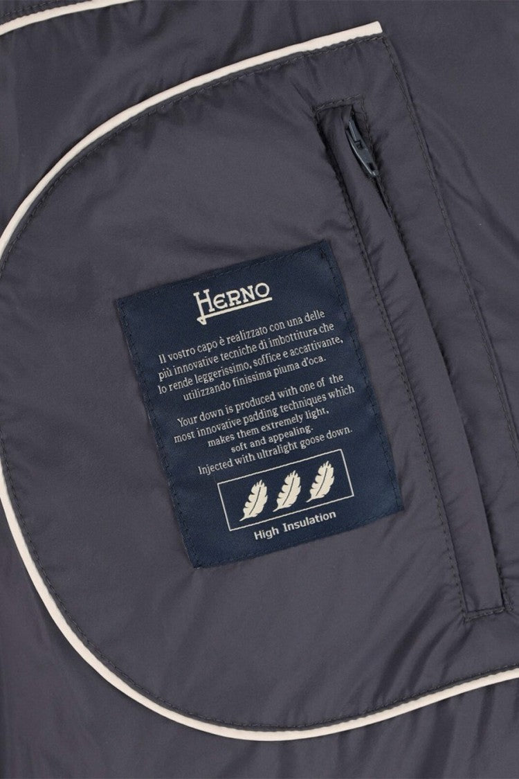 Herno Grey Polyester Hooded Puffer Jacket