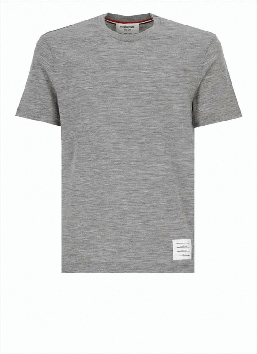 Thom Browne Heathered Grey Short-Sleeve T-Shirt With Tailored Fit