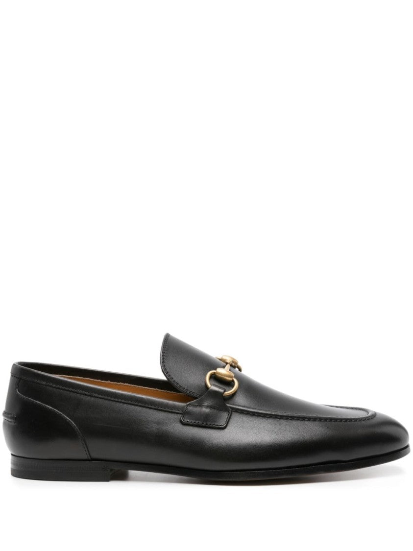 Gucci Black Jordaan Piped-Trim Leather Loafers