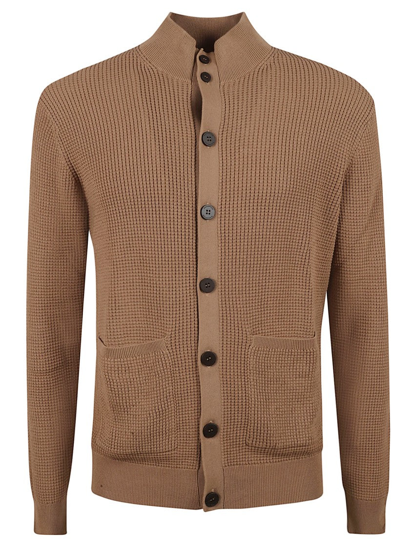 Ballantyne Textured Knit Sweater With Button-Up Front