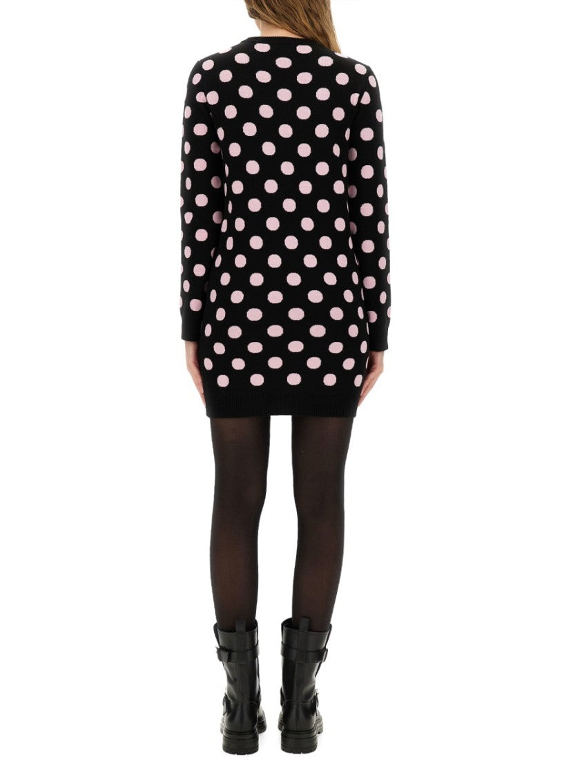 Moschino Polka Dot Dress With Logo