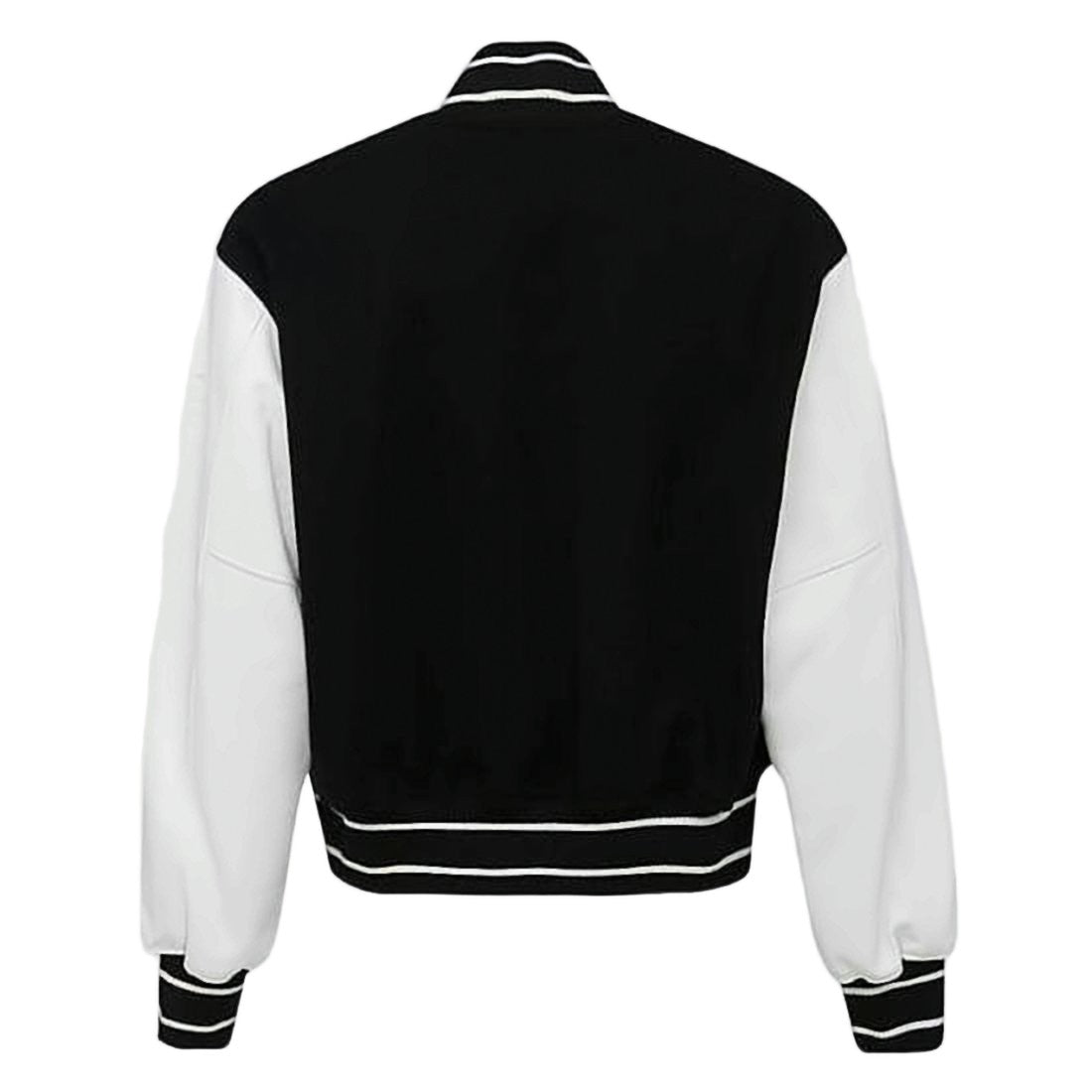 Givenchy Contrast Leather-Sleeve Bomber Jacket With Bold Lettering