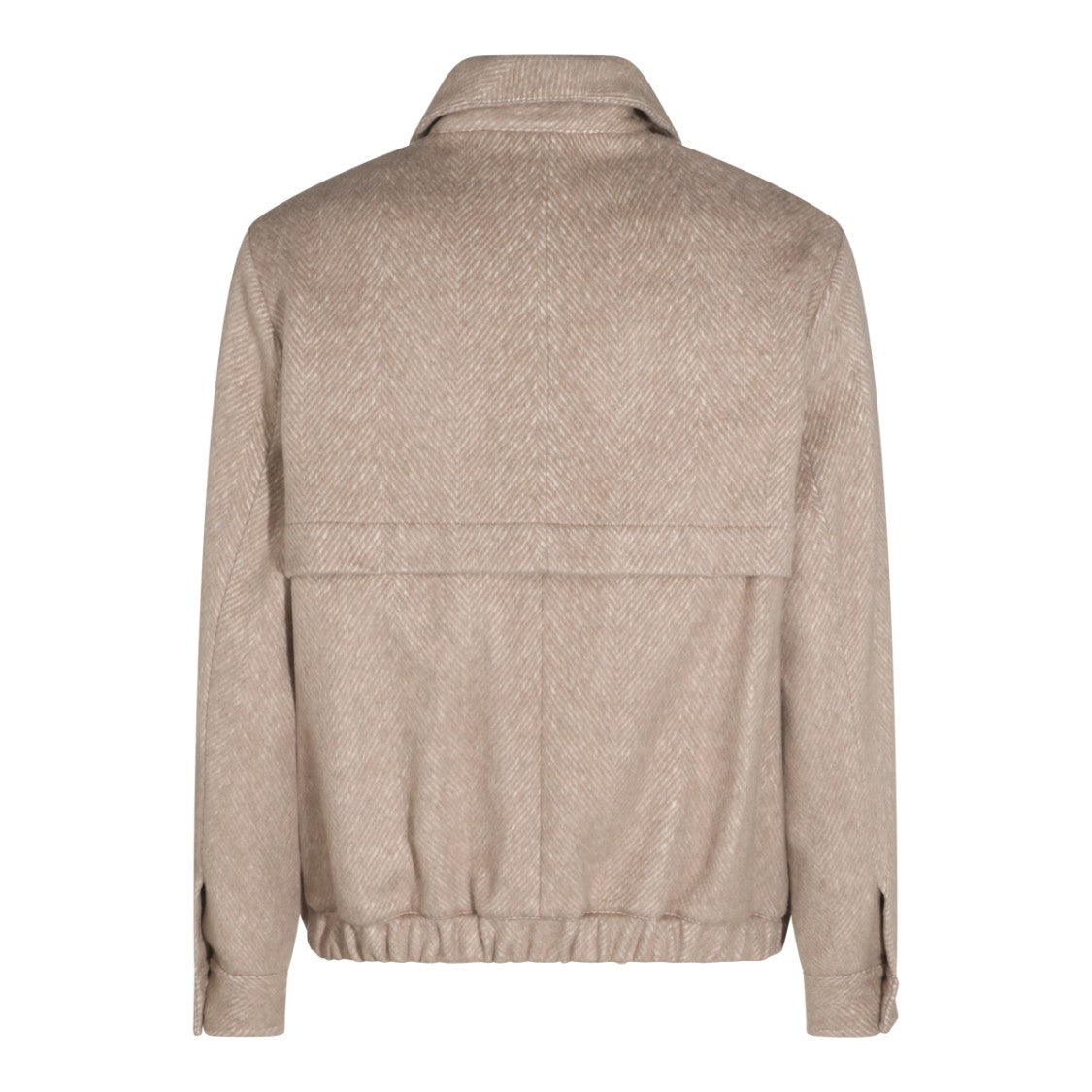Altea Beige Herringbone Zip-Front Jacket