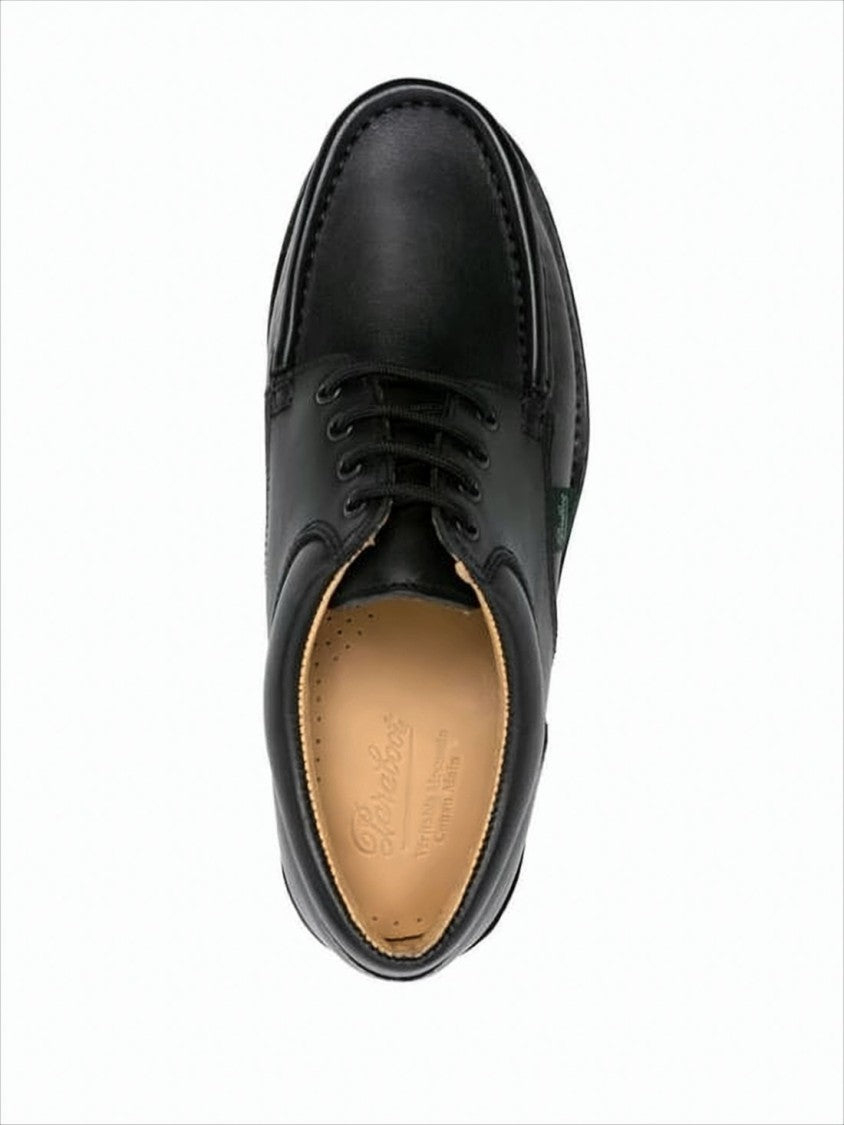 Paraboot Moc Toe Black Leather Dress Shoes